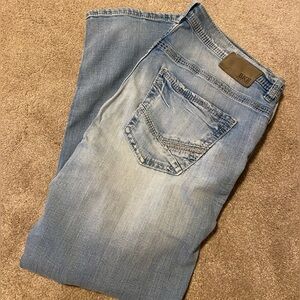 BKE Men's Faded Blue Relaxed Jeans